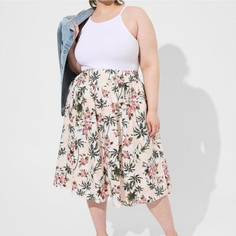 Floral Print Midi Skirt